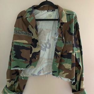 Cropped camo army jacket, brand new with tags.